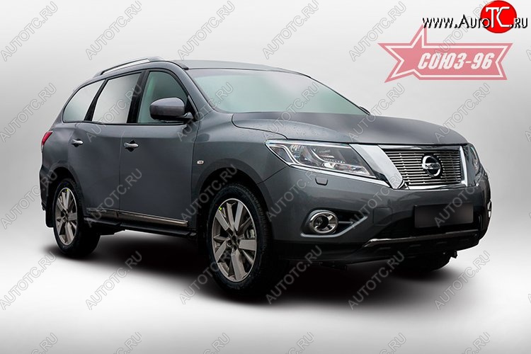6 299 р. Декоративный элемент решетки радиатора Souz-96 (d10) Nissan Pathfinder R52 дорестайлинг (2012-2017)  с доставкой в г. Пермь