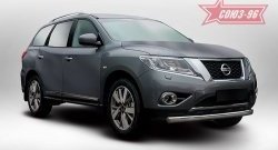 Защита переднего бампера из овальной трубы (d75х42) Souz-96 Nissan Pathfinder  R52 (2012-2017) дорестайлинг