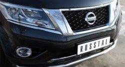 15 999 р. Одинарная защита переднего бампера диаметром 63 мм SLITKOFF  Nissan Pathfinder  R52 (2012-2017) дорестайлинг  с доставкой в г. Пермь. Увеличить фотографию 3