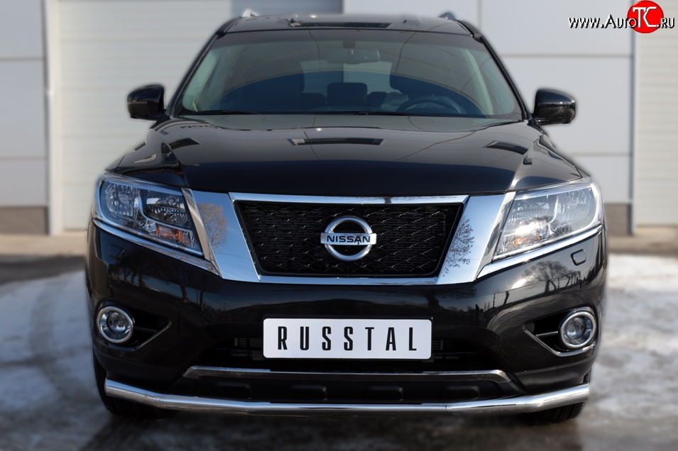 15 999 р. Одинарная защита переднего бампера диаметром 63 мм SLITKOFF  Nissan Pathfinder  R52 (2012-2017) дорестайлинг  с доставкой в г. Пермь