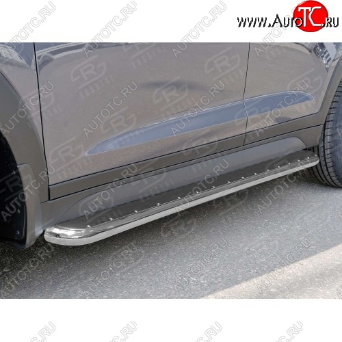 35 549 р. Широкая защита порогов с трубой диаметром 42 мм SLITKOFF v3 Nissan Pathfinder R52 дорестайлинг (2012-2017)  с доставкой в г. Пермь