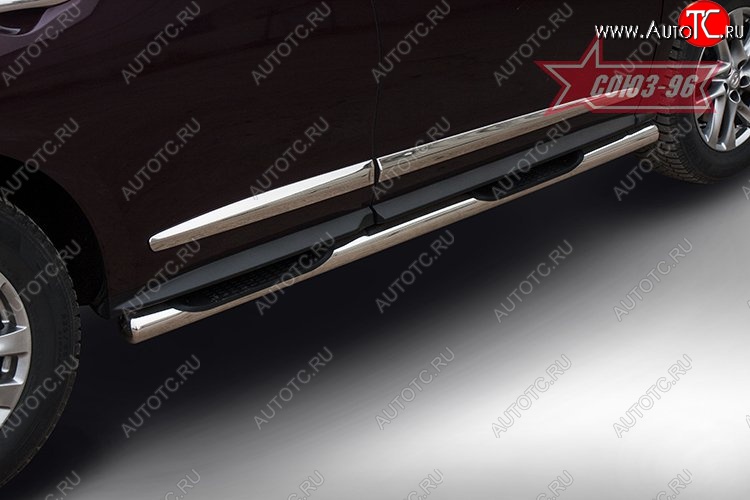 21 284 р. Защита порогов с проступью Souz-96 (d76) Nissan Pathfinder R52 дорестайлинг (2012-2017)  с доставкой в г. Пермь