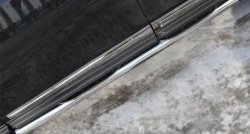 83 999 р. Защита порогов с пластиковыми вставками для ног из круглой трубы диаметром 76 мм Russtal Nissan Pathfinder R52 дорестайлинг (2012-2017) (Защита порогов с со скосами на торцах (вариант 1))  с доставкой в г. Пермь. Увеличить фотографию 5