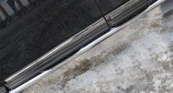 83 999 р. Защита порогов с пластиковыми вставками для ног из круглой трубы диаметром 76 мм Russtal Nissan Pathfinder R52 дорестайлинг (2012-2017) (Защита порогов с со скосами на торцах (вариант 1))  с доставкой в г. Пермь. Увеличить фотографию 8