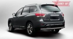 Защита заднего бампера Souz-96 (овал 75х42) Nissan Pathfinder  R52 (2012-2017) дорестайлинг