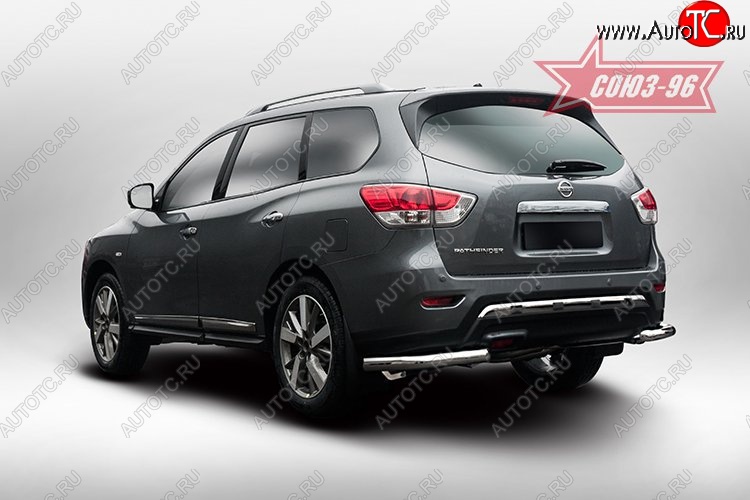 11 789 р. Угловая защита заднего бампера с диаметром трубы 60 мм Souz-96 Nissan Pathfinder R52 дорестайлинг (2012-2017)  с доставкой в г. Пермь