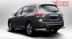 Защита заднего бампера из боковых уголков (d76) Souz-96 Nissan Pathfinder R52 дорестайлинг (2012-2017)