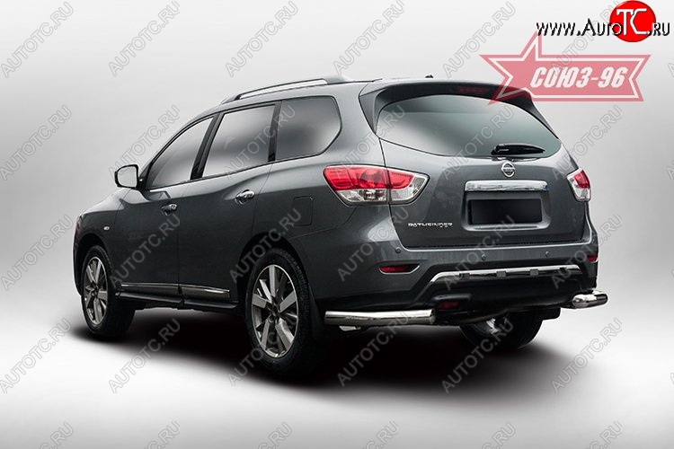 13 679 р. Защита заднего бампера из боковых уголков (d76) Souz-96 Nissan Pathfinder R52 дорестайлинг (2012-2017)  с доставкой в г. Пермь