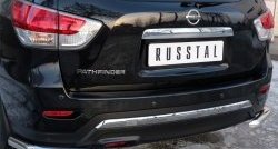 16 349 р. Защита заднего бампера (Ø63 мм уголки, нержавейка) SLITKOFF  Nissan Pathfinder  R52 (2012-2017) дорестайлинг  с доставкой в г. Пермь. Увеличить фотографию 2