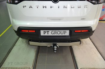 19 689 р. Фаркоп Petroil Tuning (съемный квадрат) Nissan Pathfinder R53 (2021-2025) (с нержавеющей накладкой)  с доставкой в г. Пермь. Увеличить фотографию 3