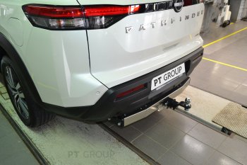 19 689 р. Фаркоп Petroil Tuning (съемный квадрат) Nissan Pathfinder R53 (2021-2025) (с нержавеющей накладкой)  с доставкой в г. Пермь. Увеличить фотографию 4
