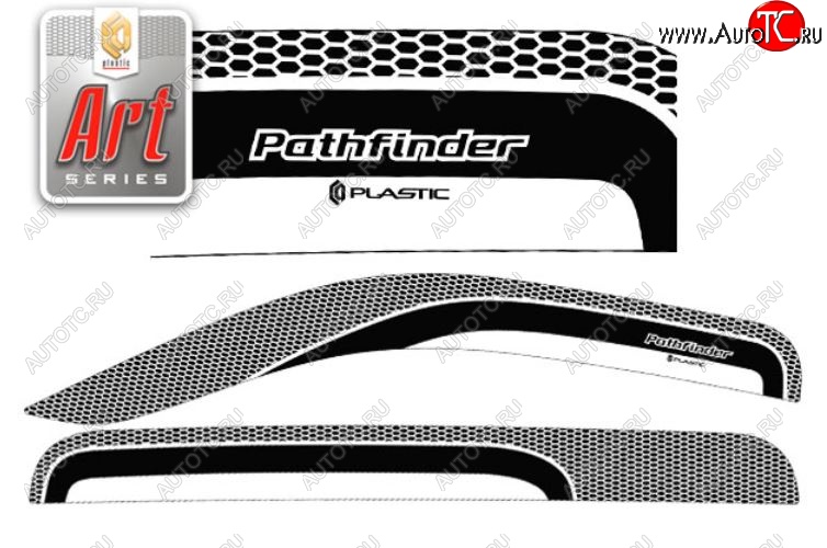 2 299 р. Дефлектора окон CA-Plastic  Nissan Pathfinder  R51 (2009-2014) рестайлинг (Серия Art графит, Без хром.молдинга)  с доставкой в г. Пермь