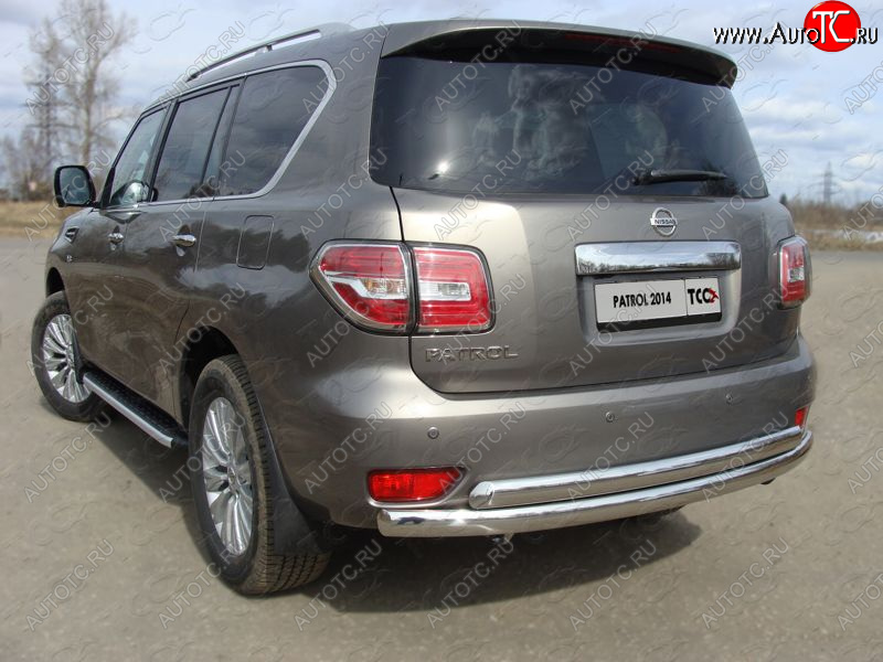 50 999 р. Защита заднего бампера (двойная) ТСС (нержавейка d75/75 мм)  Nissan Patrol  6 (2014-2017) Y62 рестайлинг  с доставкой в г. Пермь