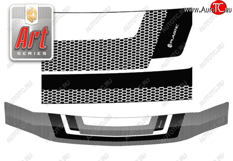 2 399 р. Дефлектор капота CA-Plastiс  Nissan Patrol  5 (2004-2010) Y61 2-ой рестайлинг (серия Art черная)  с доставкой в г. Пермь