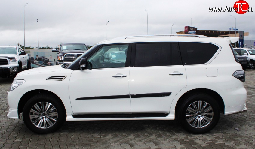 28 999 р. Молдинги (накладки на двери) Impul v2 Nissan Patrol 6 Y62 дорестайлинг (2010-2014) (Неокрашенные)  с доставкой в г. Пермь