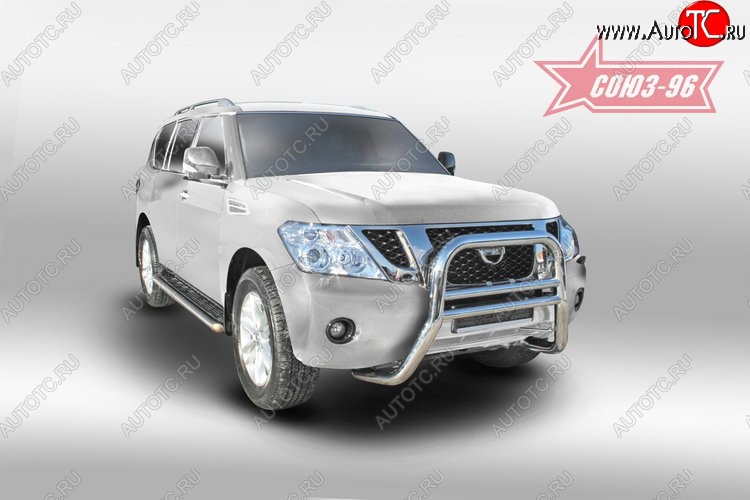 24 974 р. Защита переднего бампера Souz-96 (d76)  Nissan Patrol  6 (2010-2014) Y62 дорестайлинг  с доставкой в г. Пермь