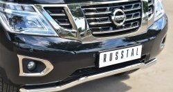 19 699 р. Защита переднего бампера (Ø63 мм волна, нержавейка) SLITKOFF Nissan Patrol 6 Y62 дорестайлинг (2010-2014)  с доставкой в г. Пермь. Увеличить фотографию 2