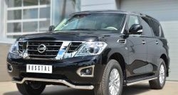 19 699 р. Защита переднего бампера (Ø63 мм волна, нержавейка) SLITKOFF Nissan Patrol 6 Y62 дорестайлинг (2010-2014)  с доставкой в г. Пермь. Увеличить фотографию 3