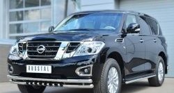 14 999 р. Защита порогов из круглой трубы диаметром 42 мм (рестайлинг) SLITKOFF Nissan Patrol 6 Y62 дорестайлинг (2010-2014)  с доставкой в г. Пермь. Увеличить фотографию 3