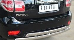 17 999 р. Защита заднего бампера (2 трубы Ø76х42 мм, нержавейка) Russtal Nissan Patrol 6 Y62 рестайлинг (2014-2017)  с доставкой в г. Пермь. Увеличить фотографию 2