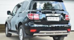 17 999 р. Защита заднего бампера (2 трубы Ø76х42 мм, нержавейка) Russtal Nissan Patrol 6 Y62 рестайлинг (2014-2017)  с доставкой в г. Пермь. Увеличить фотографию 4