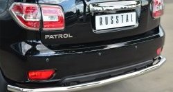 15 249 р. Одинарная защита заднего бампера из трубы диаметром 63 мм (рестайлинг) SLITKOFF Nissan Patrol 6 Y62 дорестайлинг (2010-2014)  с доставкой в г. Пермь. Увеличить фотографию 2