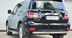 15 249 р. Защита заднего бампера (Ø76 мм, нержавейка) SLITKOFF Nissan Patrol 6 Y62 рестайлинг (2014-2017)  с доставкой в г. Пермь. Увеличить фотографию 4
