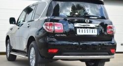 11 599 р. Защита заднего бампера (Ø75x42 мм, нержавейка) Russtal Nissan Patrol 6 Y62 рестайлинг (2014-2017)  с доставкой в г. Пермь. Увеличить фотографию 4