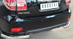 11 999 р. Защита заднего бампера (Ø76 мм уголки, нержавейка) SLITKOFF  Nissan Patrol  6 (2014-2017) Y62 рестайлинг  с доставкой в г. Пермь. Увеличить фотографию 2
