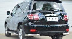 11 999 р. Защита заднего бампера (Ø76 мм уголки, нержавейка) SLITKOFF  Nissan Patrol  6 (2014-2017) Y62 рестайлинг  с доставкой в г. Пермь. Увеличить фотографию 4
