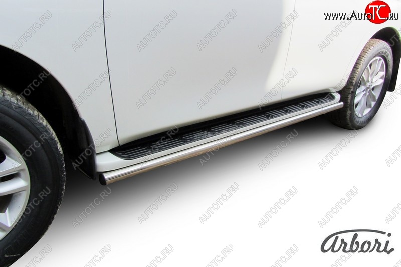 17 702 р. Защита штатных порогов Arbori (нержавейка, d57) Nissan Patrol 6 Y62 дорестайлинг (2010-2014)  с доставкой в г. Пермь