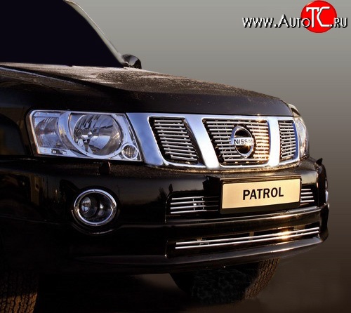 14 264 р. Декоративные вставки решетки радиатора Novline (3 элемента) Nissan Patrol 6 Y62 дорестайлинг (2010-2014)  с доставкой в г. Пермь