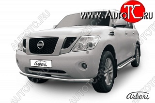 22 949 р. Защита переднего бампера Arbori (нержавейка, 1 труба d76 mm). Nissan Patrol 6 Y62 дорестайлинг (2010-2014)  с доставкой в г. Пермь