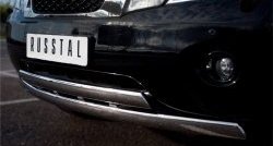 17 999 р. Защита переднего бампера (2 трубыØ75х42 мм, нержавейка) Russtal Nissan Patrol 6 Y62 дорестайлинг (2010-2014)  с доставкой в г. Пермь. Увеличить фотографию 3