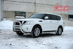 Защита переднего бампера Souz-96 (d76) Nissan Patrol  6 (2010-2014) Y62 дорестайлинг