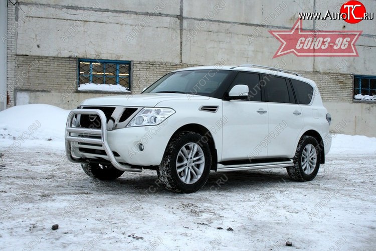 29 924 р. Защита переднего бампера Souz-96 (d76)  Nissan Patrol  6 (2010-2014) Y62 дорестайлинг  с доставкой в г. Пермь