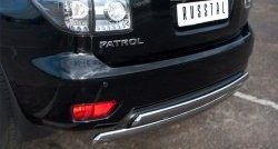 17 999 р. Защита заднего бампера (2 трубы Ø76х42 мм, нержавейка) Russtal Nissan Patrol 6 Y62 дорестайлинг (2010-2014)  с доставкой в г. Пермь. Увеличить фотографию 2