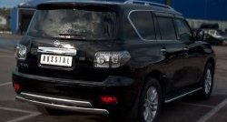 17 999 р. Защита заднего бампера (2 трубы Ø76х42 мм, нержавейка) Russtal Nissan Patrol 6 Y62 дорестайлинг (2010-2014)  с доставкой в г. Пермь. Увеличить фотографию 4