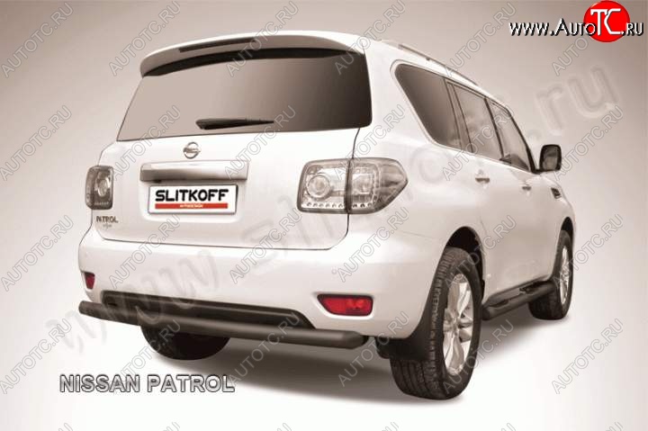 15 999 р. Защита задняя Slitkoff Nissan Patrol 6 Y62 дорестайлинг (2010-2014) (Цвет: серебристый)  с доставкой в г. Пермь