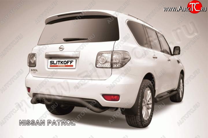 17 349 р. Защита задняя Slitkoff Nissan Patrol 6 Y62 дорестайлинг (2010-2014) (Цвет: серебристый)  с доставкой в г. Пермь
