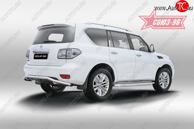 15 254 р. Защита заднего бампера Souz-96 (d60) Nissan Patrol 6 Y62 дорестайлинг (2010-2014)  с доставкой в г. Пермь