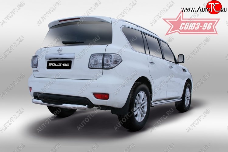 15 929 р. Защита заднего бампера с проступью Souz-96 (d76) Nissan Patrol 6 Y62 дорестайлинг (2010-2014)  с доставкой в г. Пермь