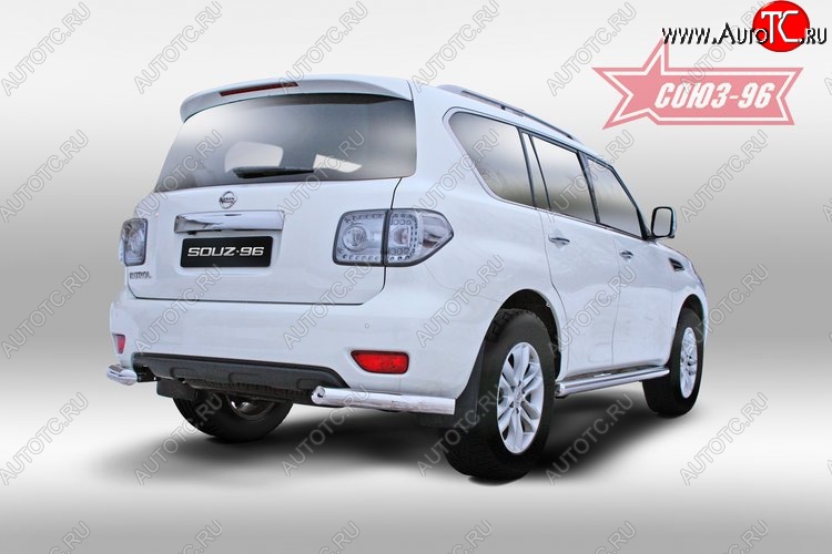 14 219 р. Защита заднего бампера Souz-96 (d76) Nissan Patrol 6 Y62 дорестайлинг (2010-2014)  с доставкой в г. Пермь