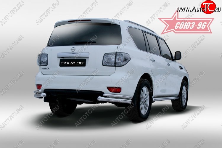 19 034 р. Защита заднего бампера Souz-96 (d76/42)  Nissan Patrol  6 (2010-2014) Y62 дорестайлинг  с доставкой в г. Пермь