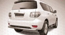Защита заднего бампера из длинной трубы диаметром 76 мм Slitkoff Nissan Patrol  6 (2010-2014) Y62 дорестайлинг