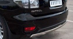 11 599 р. Защита заднего бампера из овальной трубы диаметром 75x42 мм Russtal Nissan Patrol 6 Y62 дорестайлинг (2010-2014)  с доставкой в г. Пермь. Увеличить фотографию 2