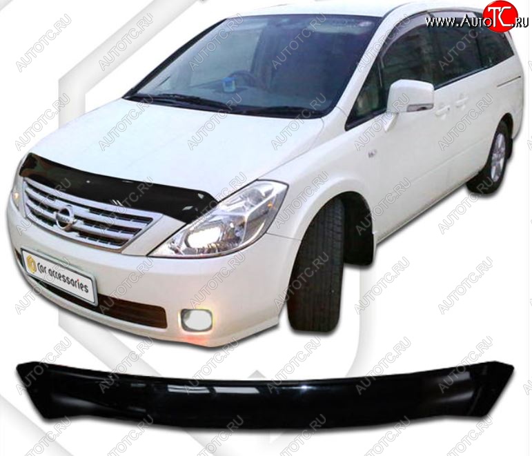 1 999 р. Дефлектор капота CA-Plastic  Nissan Presage (2003-2009) (Classic черный, Без надписи)  с доставкой в г. Пермь