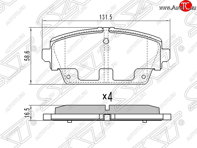 999 р. Колодки тормозные SAT (передние, 1.6/1.8) Nissan Primera 3 универсал P12 (2002-2008)  с доставкой в г. Пермь