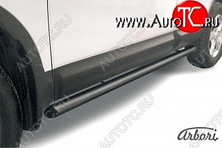 6 119 р. Защита штатных порогов Arbori (черная, d57 mm). Nissan Qashqai 1 дорестайлинг (2007-2010)  с доставкой в г. Пермь