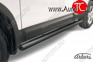 6 569 р. Защита штатных порогов Arbori (черная, d76 mm).  Nissan Qashqai  1 (2007-2010) дорестайлинг  с доставкой в г. Пермь